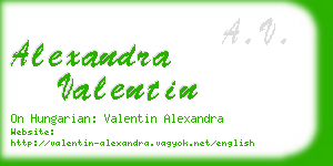 alexandra valentin business card
